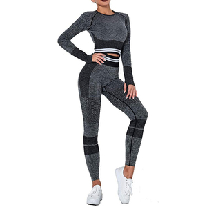 Fabricant de services OEM, vêtements de yoga pour femmes, taille plus, personnalisé, professionnel, ensemble 2 pièces, polyester/coton respirant - Product Image 1