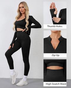 Conjunto de Yoga de 3 Piezas para Mujer, Personalizado, de Alta Calidad, Ligero, Leggings Deportivos para Mujer, Ropa Deportiva - Product Image 3