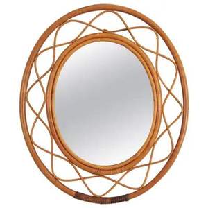 Contemporary Minimalist Rattan <b>Mirror</b> Creative Design Home <b>Wall</b> <b>Hanging</b> Decorative <b>Mirror</b> Everyday Use - Product Image 5