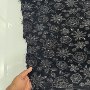 Luxury Velvet Embroidery Fabric for Dress Sofa Curtain Upholstery Fashion Design <b>Material</b> for Craft Sewing - Product Image 6