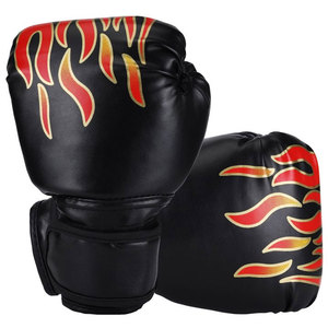 Gants de boxe professionnels en cuir PU respirant à mailles flamboyantes, qualité export, personnalisables en gros, fermeture auto-agrippante, imperméables - Product Image 1