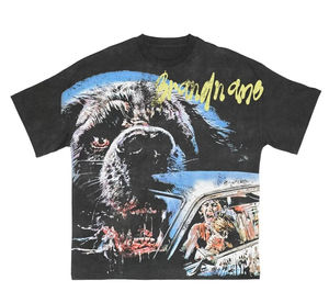 Camiseta Hip Hop gráfica personalizada para hombre en blanco con patrón de letras 100% algodón Impresión digital transpirable - Product Image 6