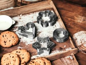Juego de Cortadores de Galletas Multifuncionales de Acero Inoxidable, Moldes para Repostería con Forma de Corazón, Estrella, Flor y Redondos, Herramienta para Hornear - Product Image 2
