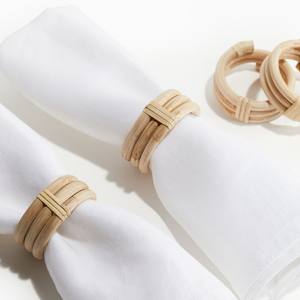 Ronds de serviette en forme de fleur articles de décoration de table de luxe anneaux de rotin faits à la main pour tenir des serviettes - Product Image 6