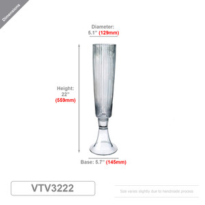 VTV3222 - <b>Clear</b> Fluted Trumpet <b>Vase</b> - 22 - Product Image 6