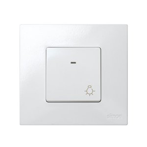 Pulsante a pressione bianco con luce incisa 10 A 250 V (Simon 27 27161-65) - Product Image 2