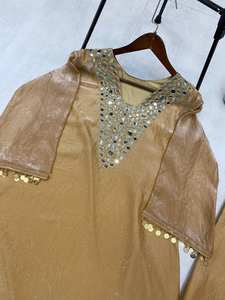 PLAZZO Exclusivo Casual Crop Length Salwar Kameez con trabajo de espejo para fiestas Graduación Temporadas de verano y primavera - Product Image 2