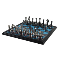 Buena Venta de tableros de juego de ajedrez de madera portátiles de alta calidad deportes de interior y piezas de ajedrez de metal de entretenimiento hechas en la India