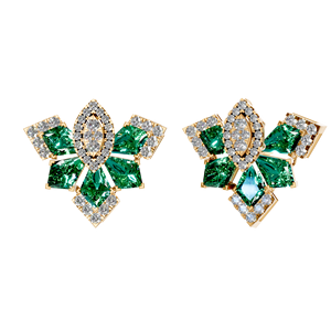 ต่างหูเงินแท้ 925 ชุบโรเดียม ประดับมรกตสังเคราะห์และมอยส์ซาไนต์ 80 เม็ด สำหรับผู้หญิง แฟชั่นทันสมัย เหมาะเป็นของขวัญสำหรับงานปาร์ตี้ รับผลิตแบบ OEM/ODM - Product Image 5