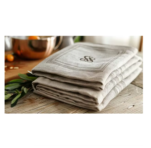 Serviettes en tissu personnalisées brodées réutilisables, monogramme, parfaites pour la présentation de table de luxe, les événements spéciaux et les repas - Product Image 6