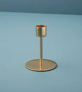 Hot Sale <b>Brass</b> Gold Plated Metal <b>Candlestick</b> Holder Elegant Pillar Candlelight Dinner Stand for Home Christmas Decor - Product Image 2