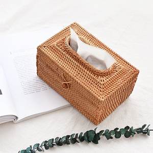 กล่องหวายทรงสี่เหลี่ยมสำหรับใส่กระดาษทิชชู,กล่องใส่กระดาษตกแต่งบ้านอุปกรณ์ในครัว - Product Image 1