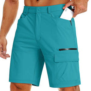 กางเกงขาสั้นออกกำลังกายผ้ายีนส์ฟอกสีกรดของผู้ชายกางเกงขาสั้นทรงหลวมใส่เล่นฟิตเนสสไตล์วินเทจโลโก้ออกแบบได้ตามต้องการ - Product Image 1