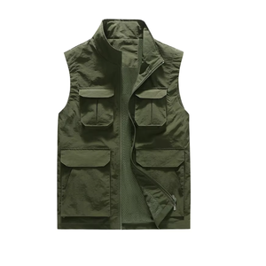 Top à la mode hommes chasse multi poches avec Logo personnalisé gilet pêche chasse séchage rapide gilet en gros - Product Image 3
