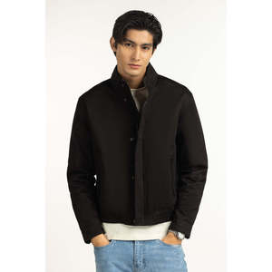 แจ็คเก็ตหนังแท้ลำลองสำหรับฤดูใบไม้ร่วง คอตั้ง ปิดด้วยซิป กันน้ำ ทรงปกติ MN-JKT-WS25-700B ผ้าแคนวาส - Product Image 1