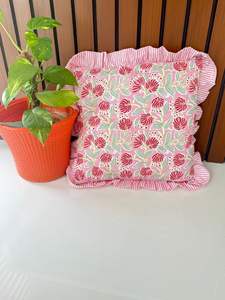 Pure Cotton <b>Throw</b> Pillow Covers Dark Salmon Floral Pattern New Arrival Decorative <b>Couch</b> Pillows <b>for</b> Living Room use cover - Product Image 2