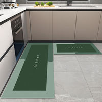 Juego de Dos Tapetes de Cocina Personalizados de Doble Capa, Parte Superior de Poliéster para Absorción, Parte Inferior de Goma para Agarre, Acolchados, Tejidos, Impresión Personalizada