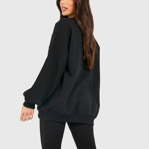 Sweat-shirt long oversize pour femme, confort quotidien, hiver, respirant, polaire, mélange de coton doux, sensation décontractée et confortable, durable - Product Image 2