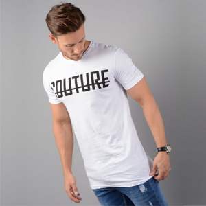 100% Fine Ring Spun Combed Cotton OPtech 200 Gsm Single Jersey Slim Fit <b>Short</b> <b>Sleeves</b> <b>White</b> <b>Mens</b> Longline T-<b>Shirt</b> - Product Image 2