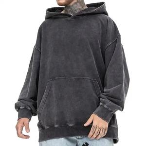 Nuevo estilo Sudaderas con capucha para hombre Lavado ácido Liso Color sólido En blanco Tallas grandes Peso pesado 2024 Hombres Sudadera con capucha Lavado ácido - Product Image 2