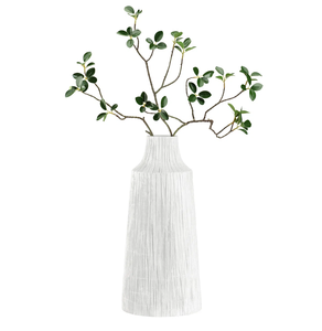 Textured White Tree <b>Trunk</b> Decorative Vase with <b>Metal</b> Artistic Accent and Organic Design for Modern Luxury Home - Product Image 1