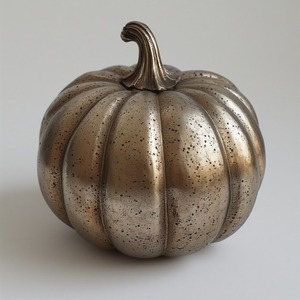 Citrouille décorative en aluminium avec finition vintage, art artisanal créant une pièce maîtresse de luxe pour Halloween - Product Image 4