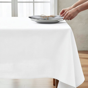 %100 Elegant Modern Woven Branded Linen <b>Tablecloth</b> 140180 cm Natural Color Premium Quality for Home & Hotels - Product Image 5