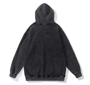 Meilleur design Sweats à capuche surdimensionnés 100% coton épais avec broderie 3D, vêtements de rue, avec fermeture éclair complète, délavés à l'acide pour hommes - Product Image 3