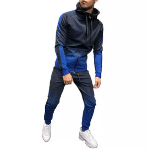 Vente en gros de survêtements d'entraînement de gymnastique pour hommes avec col à capuche sur mesure motif solide écologique - Product Image 2