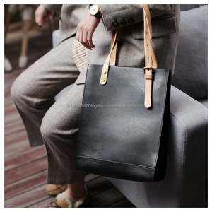 Bolso cruzado de cuero de grano completo tostado minimalista, bolso de cubo duradero, bolso de mano de mujer con logotipo personalizado de lona de diseño clásico - Product Image 5