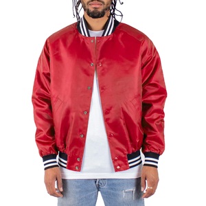 Nueva llegada al por mayor logotipo personalizado satén Varsity chaqueta hombres transpirable Hip Hop Streetwear Universidad escuela chaqueta para hombres - Product Image 1
