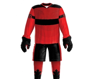 Uniformes de hockey sur glace personnalisés en gros pour adultes, fabrication haut de gamme, vêtements de sport par sublimation, respirants, 100% polyester, doux et confortables - Product Image 1