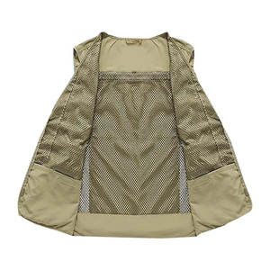 Chaleco de trabajo de lona resistente con múltiples bolsillos transpirable marca personalizada para hombre caza pesca senderismo y uso táctico - Product Image 2