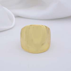 Brass <b>Dome</b> Chunky <b>Ring</b> 18k Gold Plated Minimalist Geometric Band Wholesale <b>Ring</b> - Product Image 2