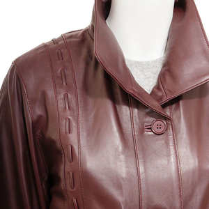 <b>Women's</b> 100% High Quality Quilted Satin Leather <b>Jacket</b> Stand Collar Breathable Waterproof Eco-Friendly Custom Designed - Product Image 3