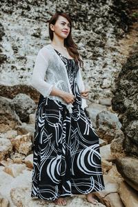 Cardigan à manches 3/4 pour femmes Wrap solide motif plage boléro haussement d'épaules Bali Ikat Design avant Style ouvert grande taille 10-22 automne pour - Product Image 3