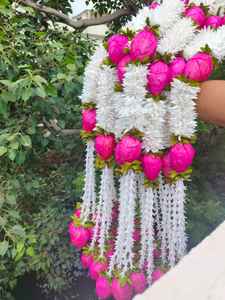 Guirlande de bourgeons de lotus et de jasmin en bois Sola, décoration murale suspendue, décoration de fleurs artificielles, décor de mariage, décor botanique - Product Image 4