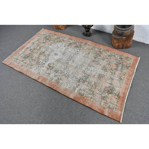 Alfombra Vintage de Lana Turca de 3,7 Pies X 6,4 Pies, Diseño de Retazos Beige y Verde, Técnica de Tejido Plano para Decoraciones de Sala de Estar, Látex de 4m - Product Image 4