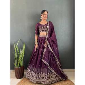 LANZANDO MODERNA BODA Y FIESTA ESPECIAL LEHENGA CHOLI en HERMOSOS COLORES con SECADO RÁPIDO para TODAS LAS TEMPORADAS - Product Image 1