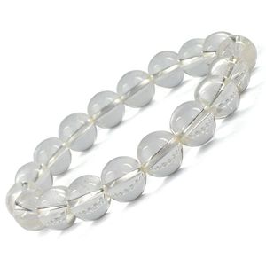 Bracelet en perles rondes de quartz clair de 10 mm - Cristal naturel pour l'amplification énergétique et la clarté - Product Image 2