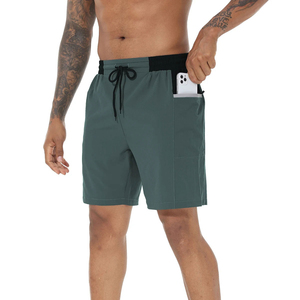 Nuevos pantalones cortos para correr para hombre con bolsillos con cremallera, pantalones cortos de varios colores sólidos para hombre, cintura elástica, pantalones cortos para exteriores para hombre - Product Image 2