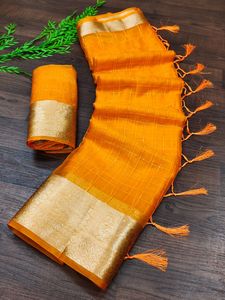 Pure Jacquard Weaving Organza Silk All Over the Sari with Sequence Work with Fancy Tassels for Women's Online Sale - Product Image 4