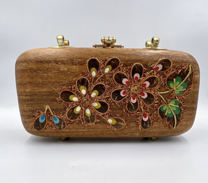 Nuevo bolso de mano de resina de tendencia de madera de alta calidad, bolso de mano para mujer, bolso de joyería de India - Product Image 5