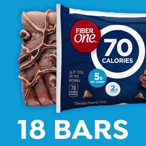 Fiber One 70 Calorie Brownies, Chocolate Fudge <b>Snack</b> <b>Bars</b>, Mega Pack, 18 Ct, 16 oz - Product Image 3