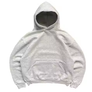 Heavyweight Boxy fit sudaderas con capucha lisas dobladillo elástico Sudadera con capucha verde hombres Puff impresión Sudadera con capucha de gran tamaño - Product Image 4