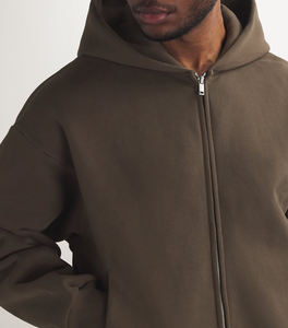 Sweat à capuche zippé surdimensionné pour hommes veste polaire chaude d'hiver sweat à capuche décontracté coupe ample Streetwear Outwear manteau - Product Image 6