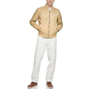 เสื้อแจ็กเก็ตเบสบอลวิทยาลัยของผู้ชายมาใหม่พร้อมโลโก้ที่กำหนดเองปักคอตั้งผ้าแคนวาสสำหรับผู้ชาย - Product Image 3