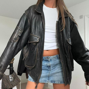 Veste en cuir pour femmes la plus vendue, logo personnalisé, prix de gros d'usine, vestes en cuir sur mesure, taille personnalisée, vestes en cuir d'hiver - Product Image 6