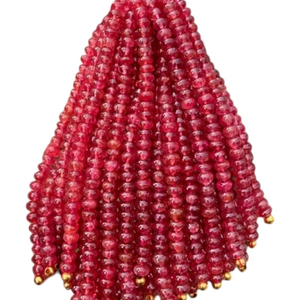 3mm 4mm <b>Red</b> Burmese Spinel Faceted Rondelle <b>Beads</b> Natural Loose Gemstone Strand for Necklace Bracelet Jewelry Making Wholesale - Product Image 1