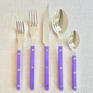 Juego de cubiertos de acero inoxidable con mango de resina sostenible de Color plateado seguro para alimentos de diseño moderno y bajo demanda del fabricante superior - Product Image 1